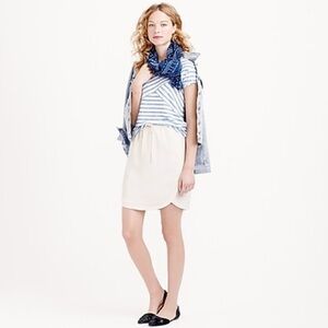 J.Crew Drapey Double Twill Skirt in Cream